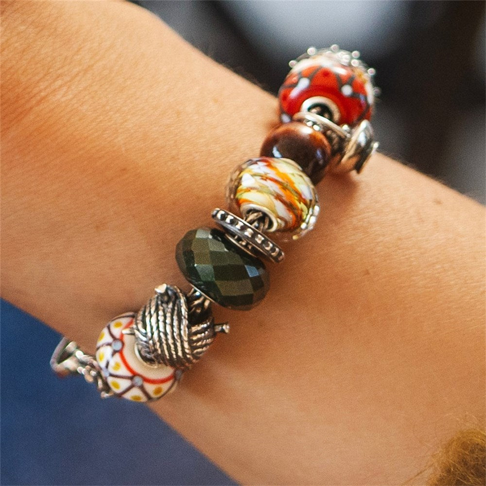 Trollbeads/Troldekugler Rund rød tigerøje TSTBE-00044