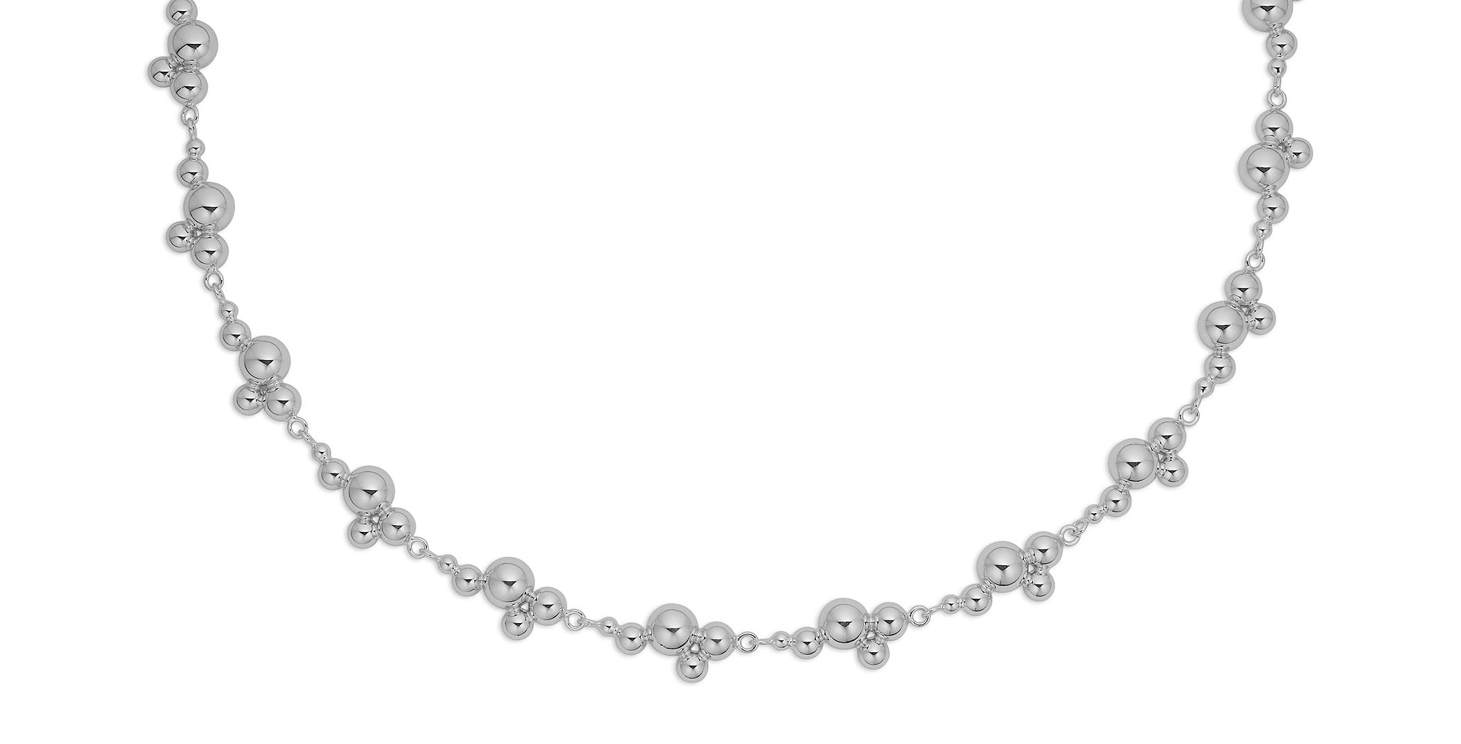 Randers Sølv Sølv collier med kugler 45cm 243707-45