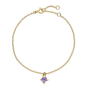 Lund Copenhagen 8kt Guld Armbånd med 5mm Lilla Ametyst 3011089-01