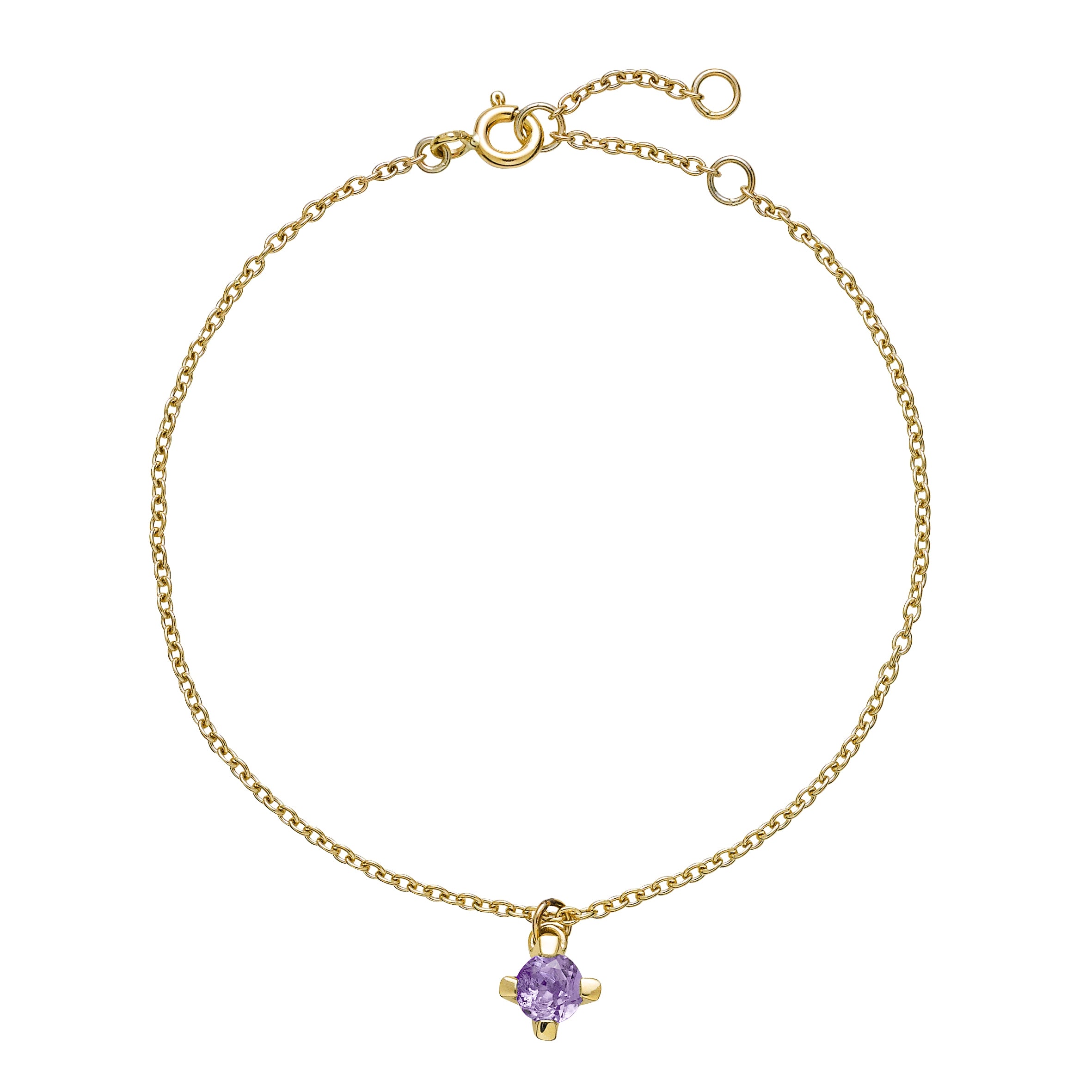 Lund Copenhagen 8kt Guld Armbånd med 5mm Lilla Ametyst 3011089-01