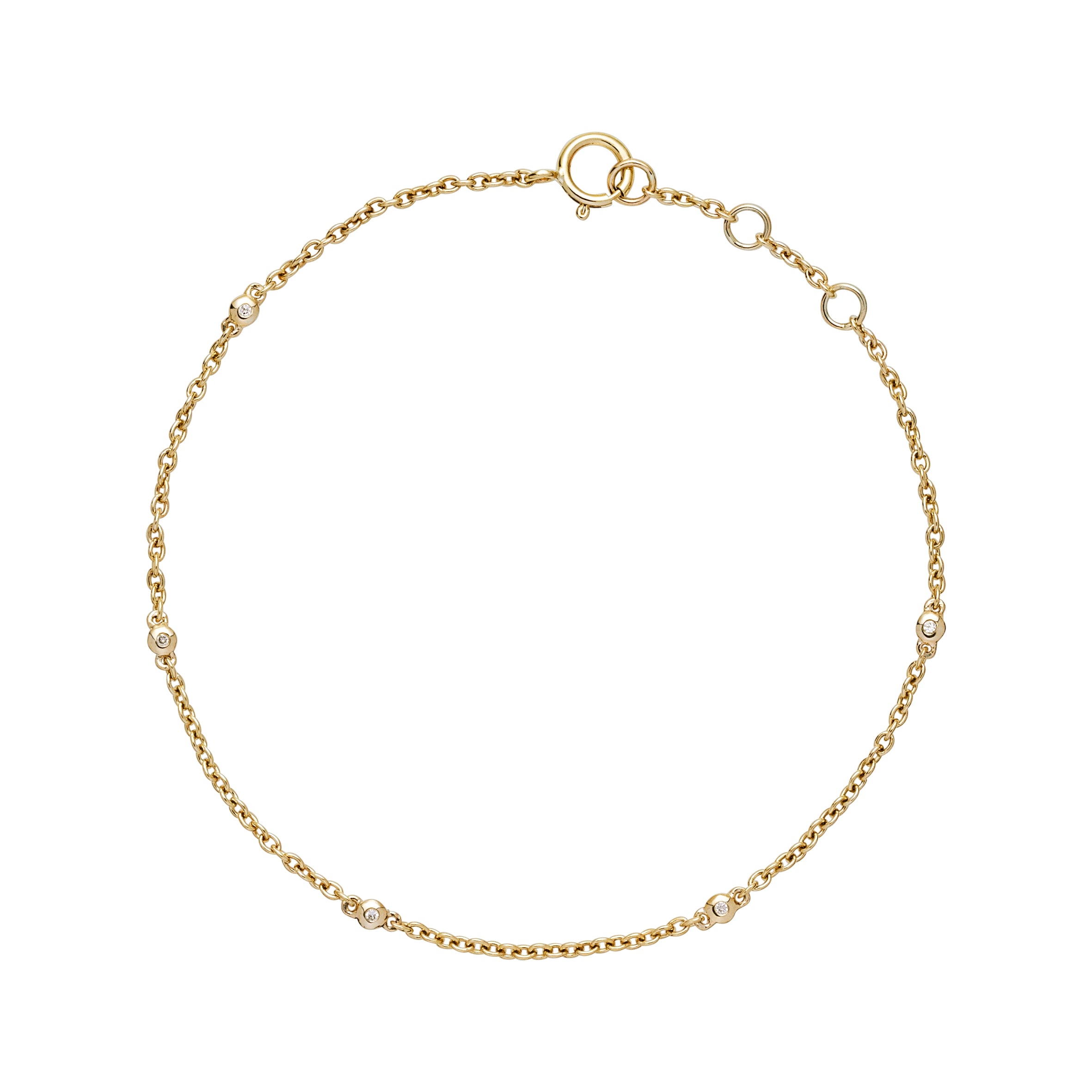 Lund Copenhagen 8kt Guld Armbånd med 5 Diamanter 3011154-0,025