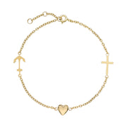 Lund Copenhagen 8kt Guld Armbånd med Tro Håb og Kærlighed 3011258