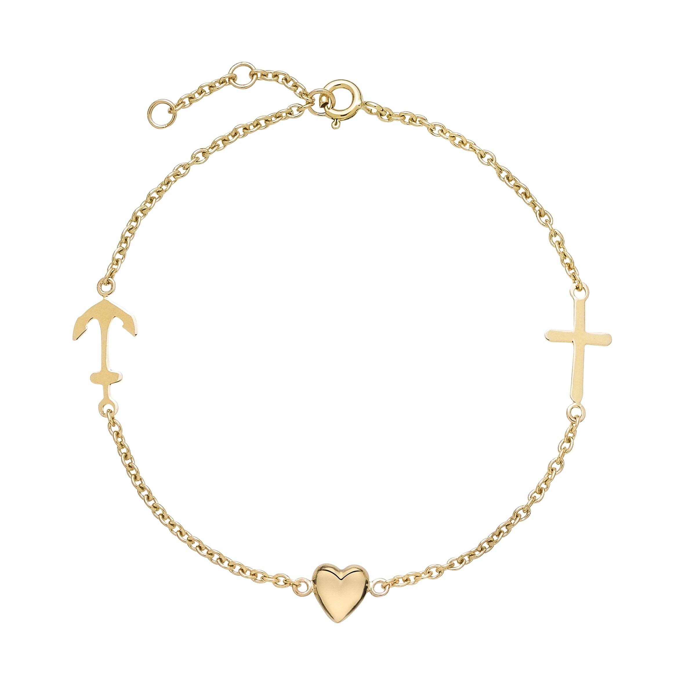 Lund Copenhagen 8kt Guld Armbånd med Tro Håb og Kærlighed 3011258