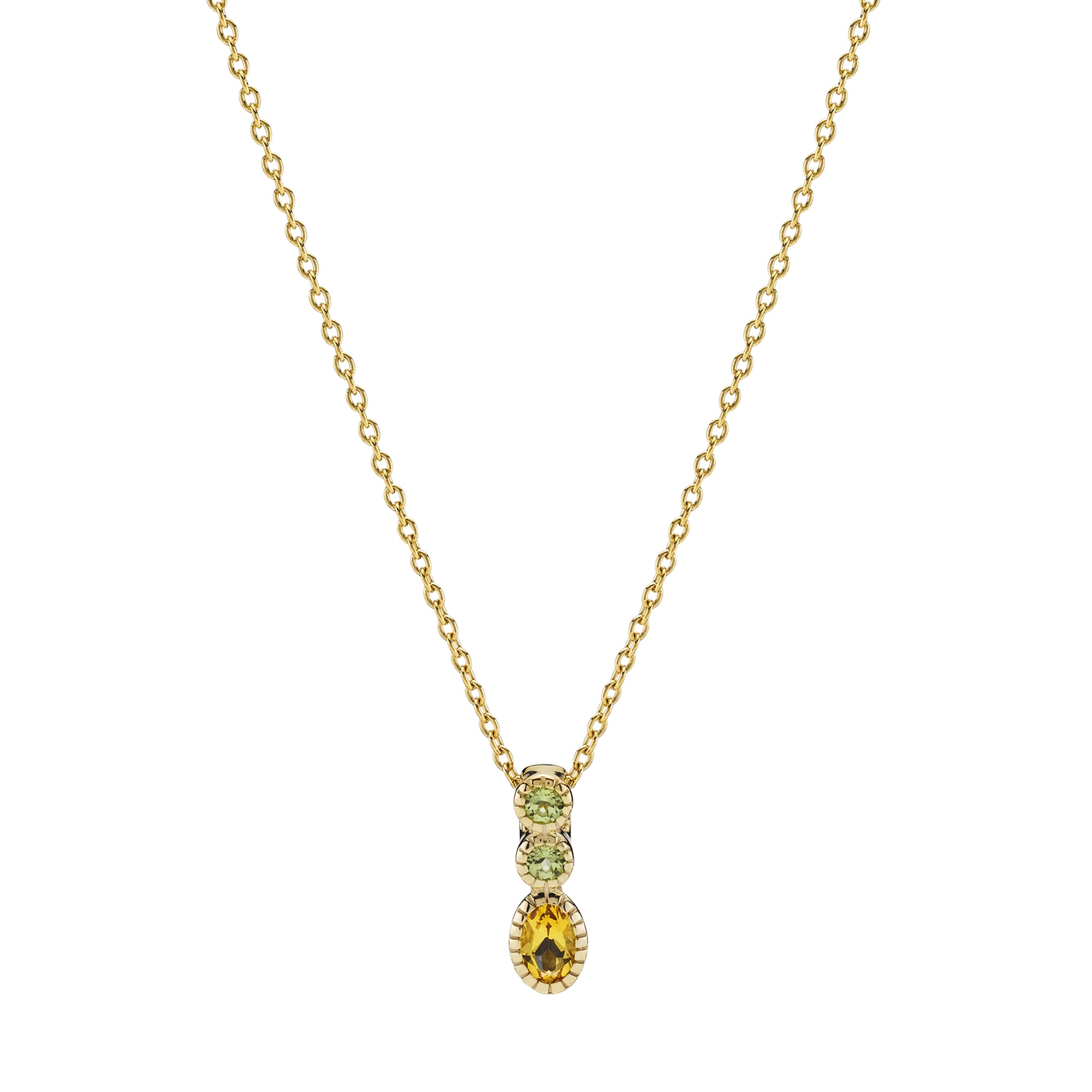 Lund Copenhagen 8kt Guld Collier med Citrin og Peridot 3021193-28