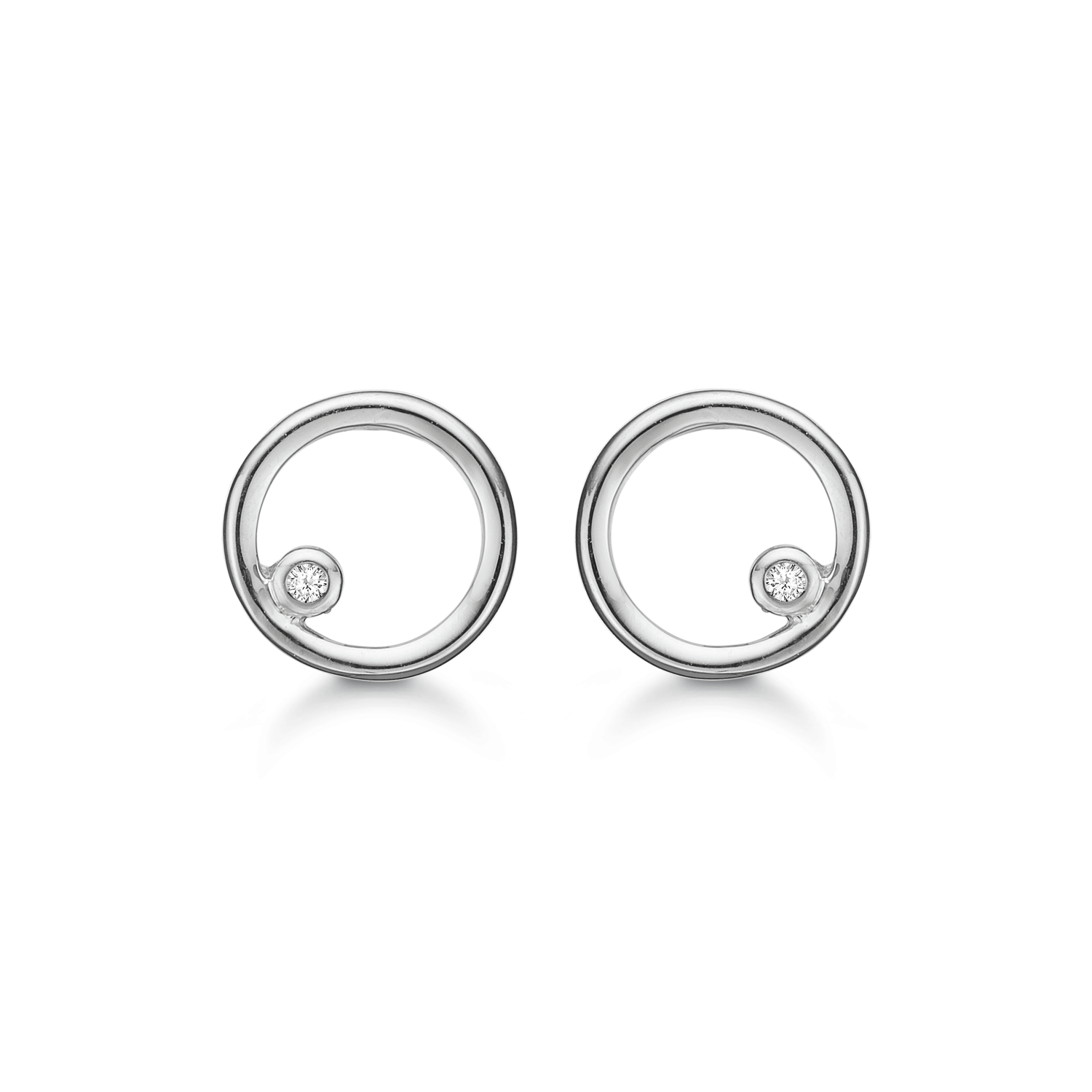 Støvring Design Sølv Ørestik med i alt 0,005ct Diamant 30223008