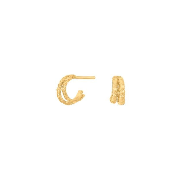 Nordahl Jewellery Forgyldt Dobbelt Creol med Rustik Overflade 30290615900