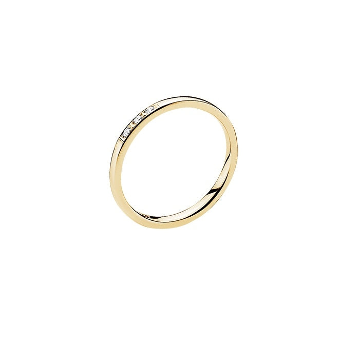 Lund Copenhagen 8kt Guld Alliance Ring med 3 zirkonia 3071020-30