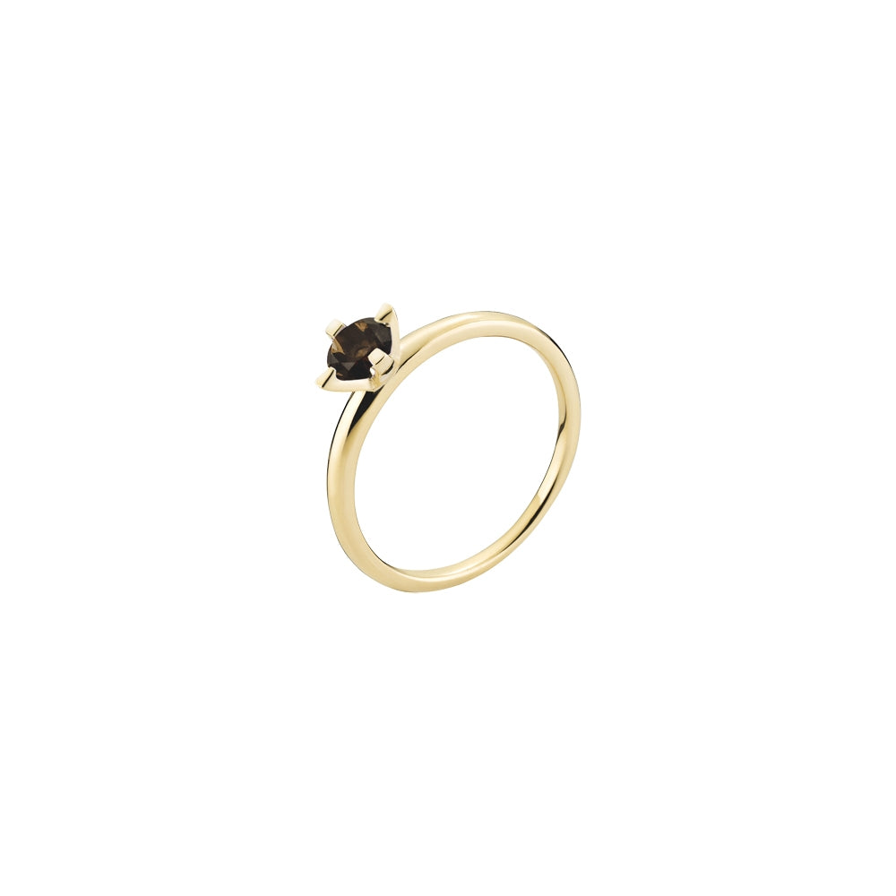 Lund Copenhagen 8kt Guld Ring med Røgkvarts 3071089-05