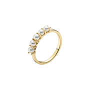 Lund Copenhagen 8kt Guld Ring med Hvide Ferskvandsperler 3071191-33