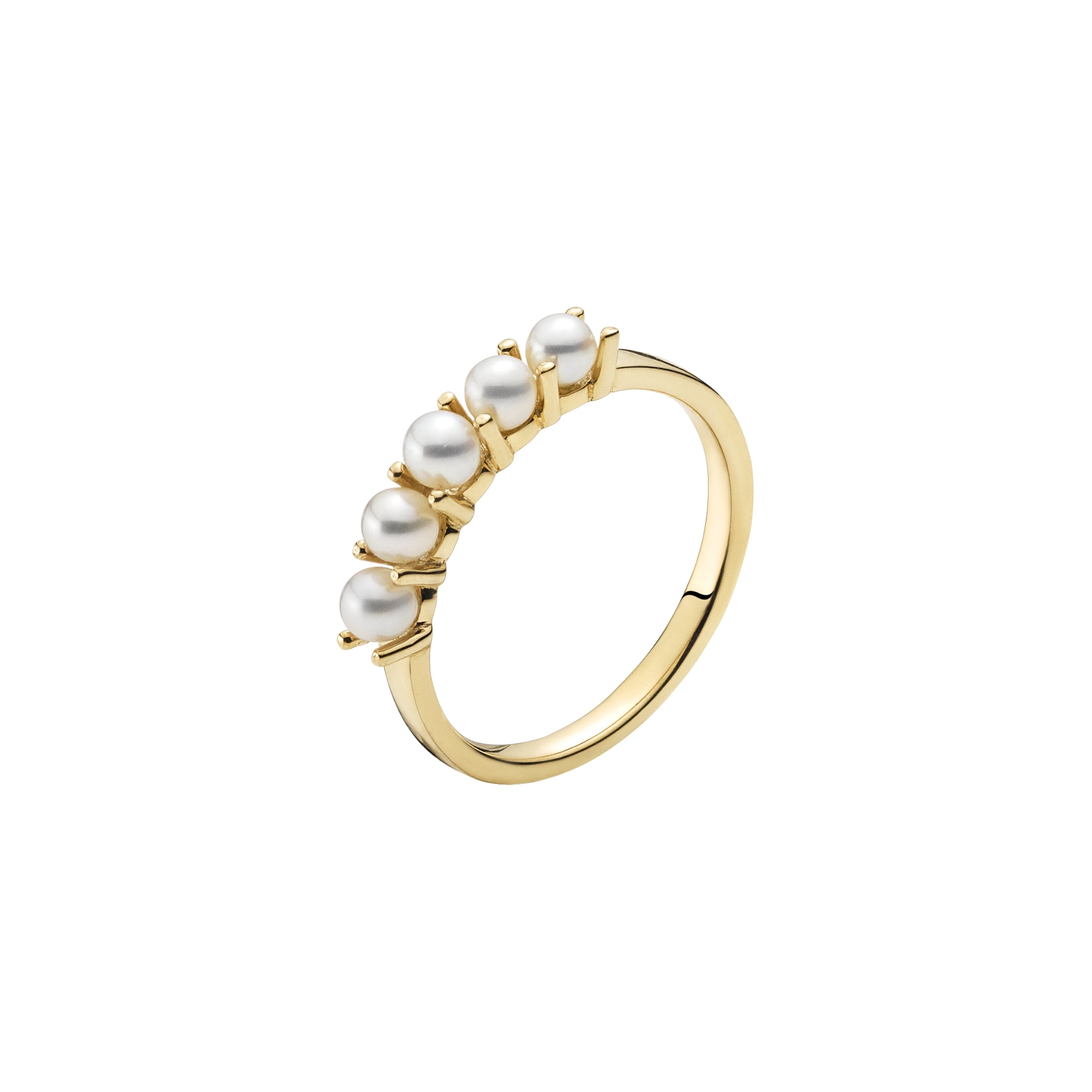 Lund Copenhagen 8kt Guld Ring med Hvide Ferskvandsperler 3071191-33