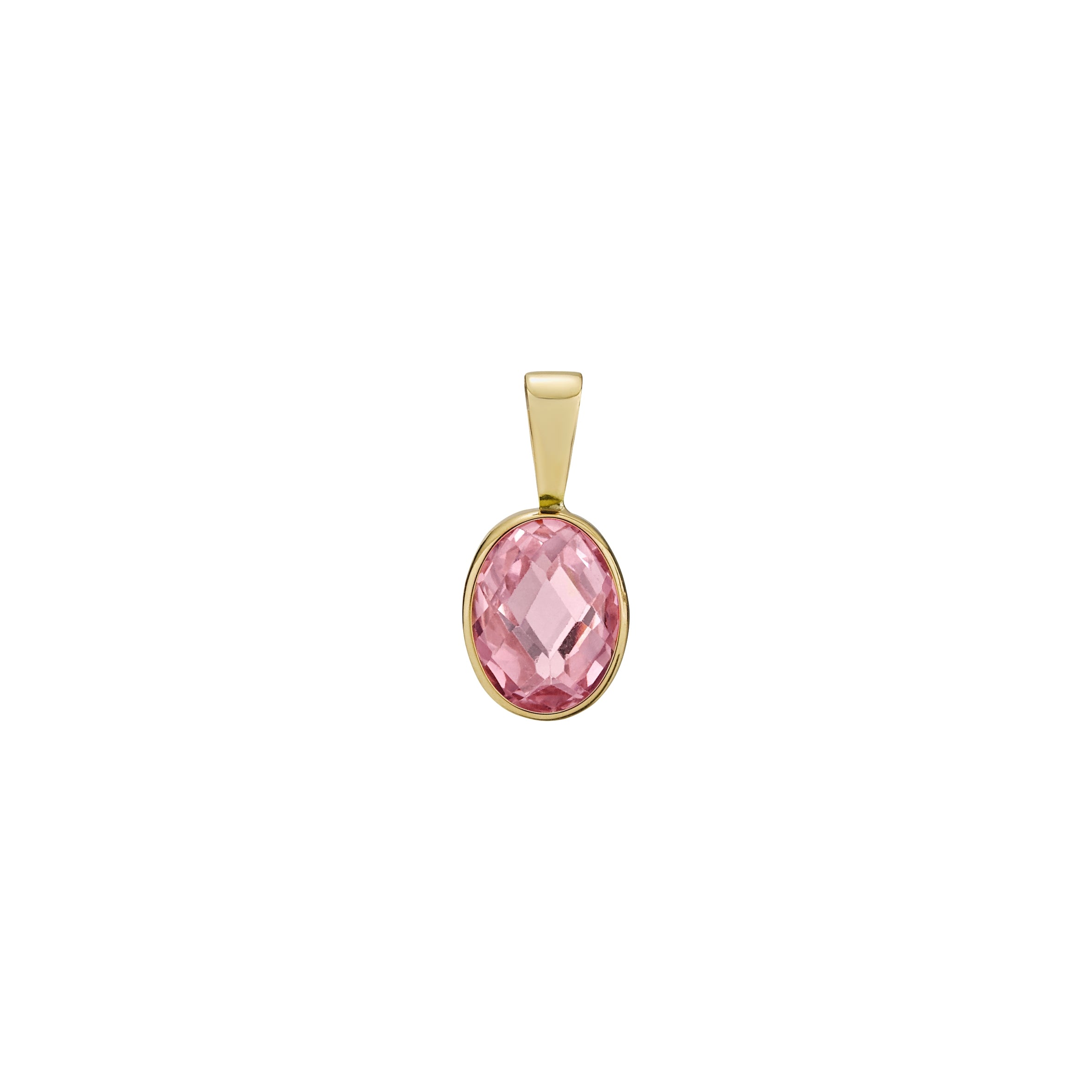 Lund Copenhagen 9kt Guld Vedhæng med Pink Zirkonia 3081243-55