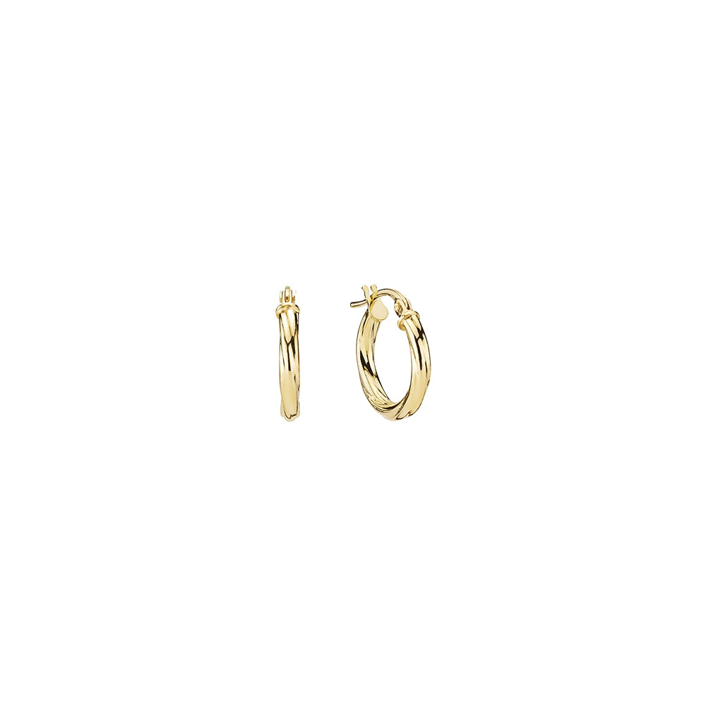 Lund Copenhagen 10mm 9kt Guld Creol med Snoet Mønster 3091054