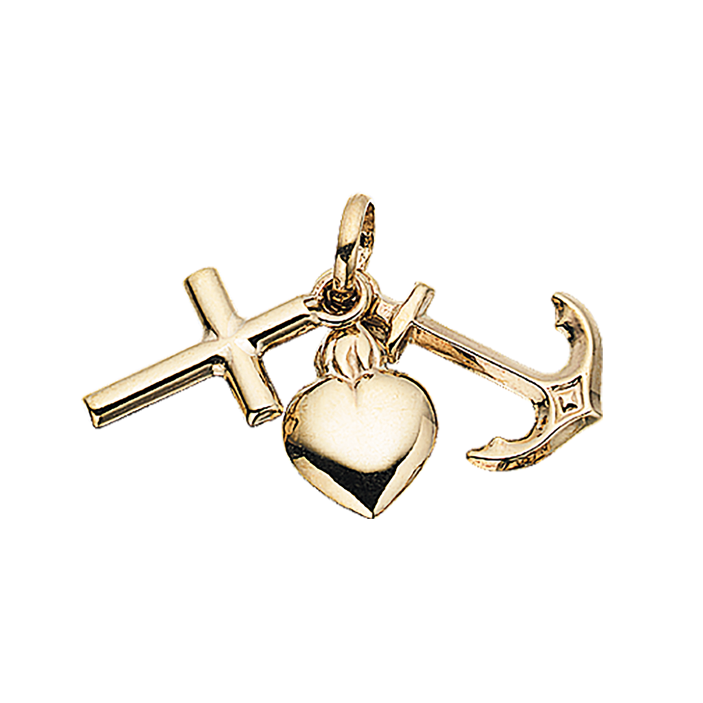 Scrouples 14kt Guld Tro Håb og Kærlighed Vedhæng 3485