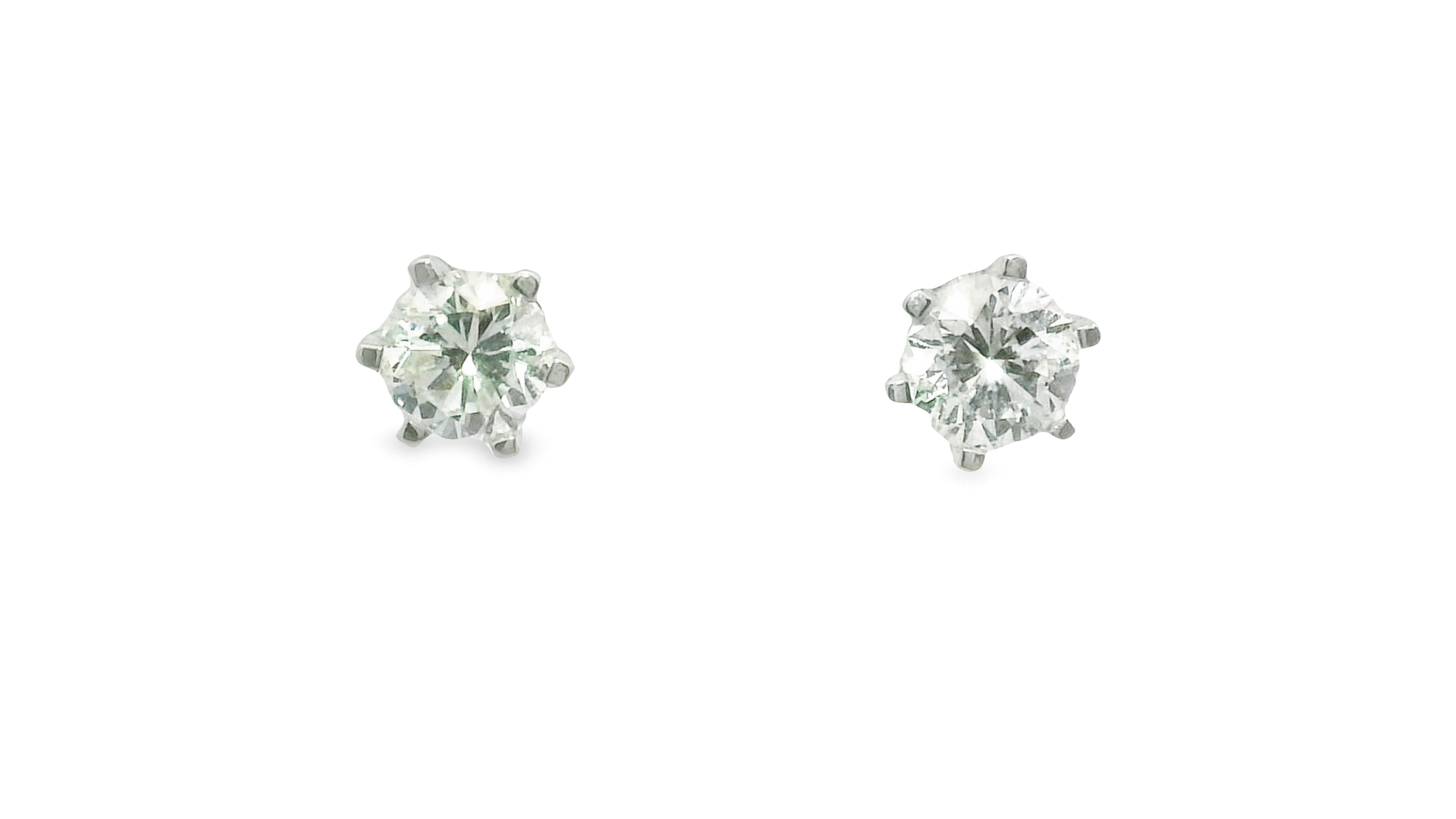 Bidstrup 14kt Hvidgulds Ørestik med 2 x 0,15ct Diamant, i alt 0,30ct