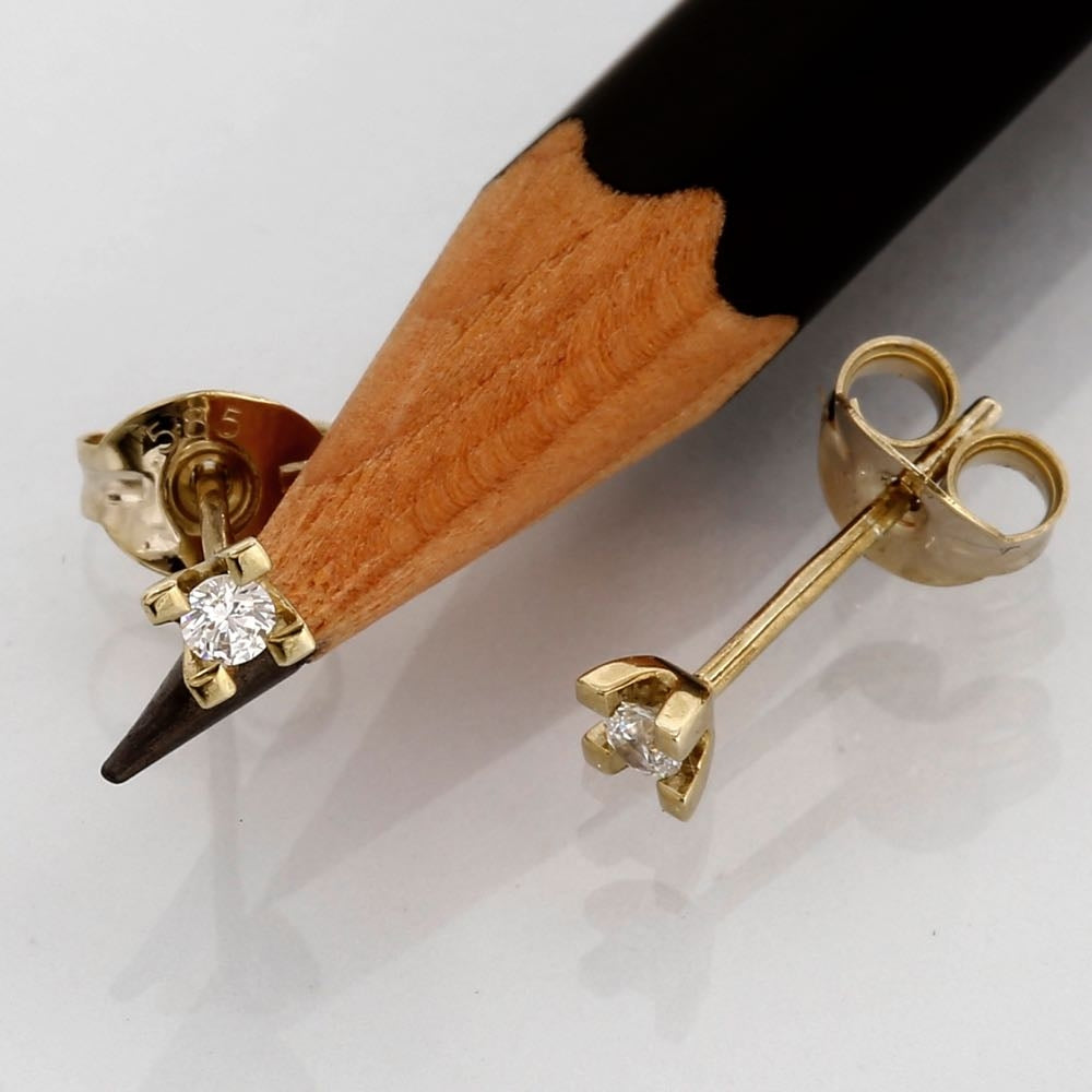 Jan Jørgensen Jewelz 14kt Guld Ørestikker med 0,05ct Diamanter