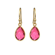 Susanne Friis Bjørner Forgyldt Ørehæng med 8x12mm Pink Krystal 4068-2-183