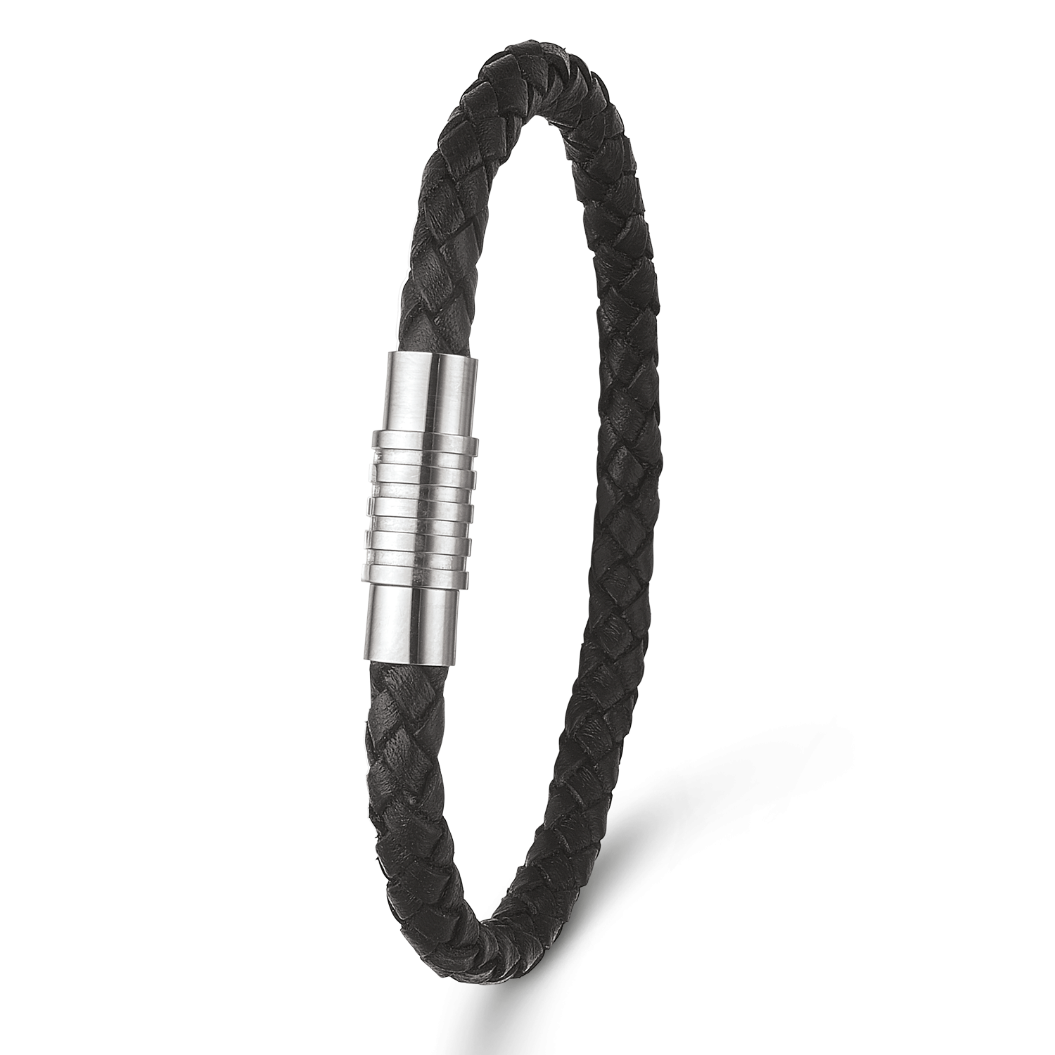 Støvring Design Sort Flette Læderarmbånd med Magnetlås 21cm 45241983