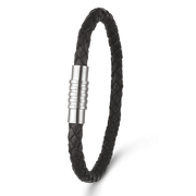 Støvring Design Sort Flette Læderarmbånd med Magnetlås 21cm 45241983