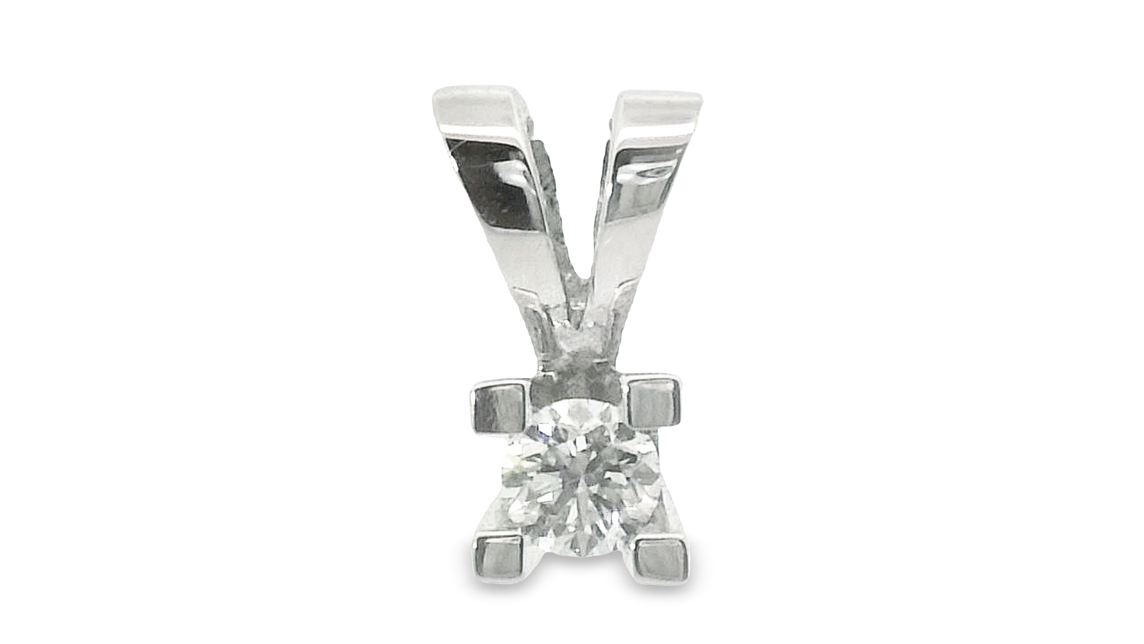 Bidstrup 14kt Hvidgulds Vedhæng med 0,23ct Diamant