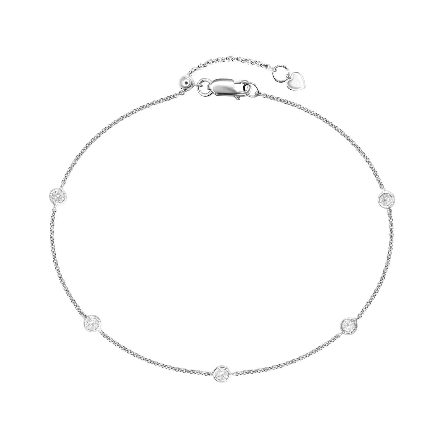 Bidstrup 18kt Hvidguld Armbånd med 5 Diamanter i alt 0,25ct