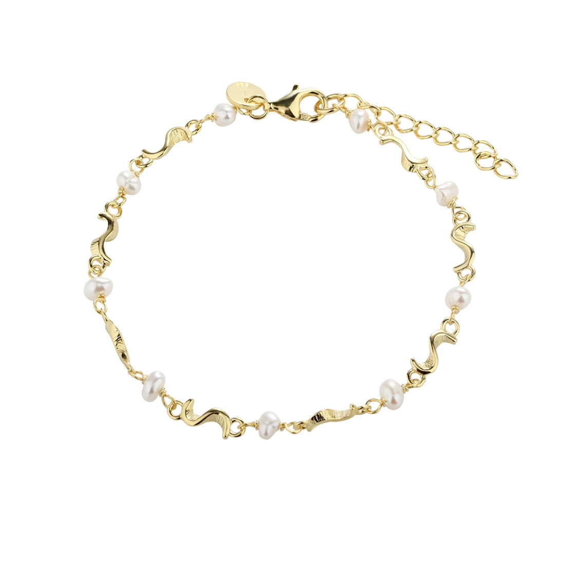 Aqua Dulce Rhumba perle armbånd i forgyldt sølv 5106
