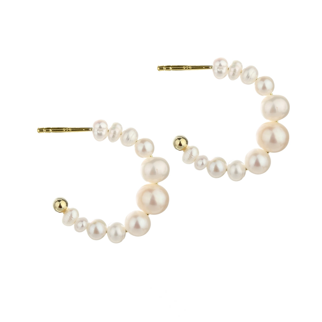 Aqua Dulce Pretty pearl hoop i forgyldt sølv 5120