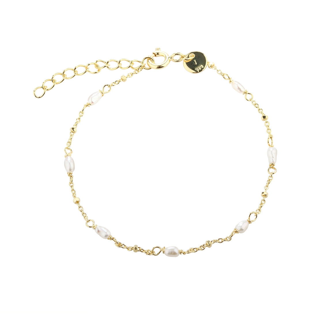 Aqua Dulce Rice dot single armbånd i forgyldt sølv 5370