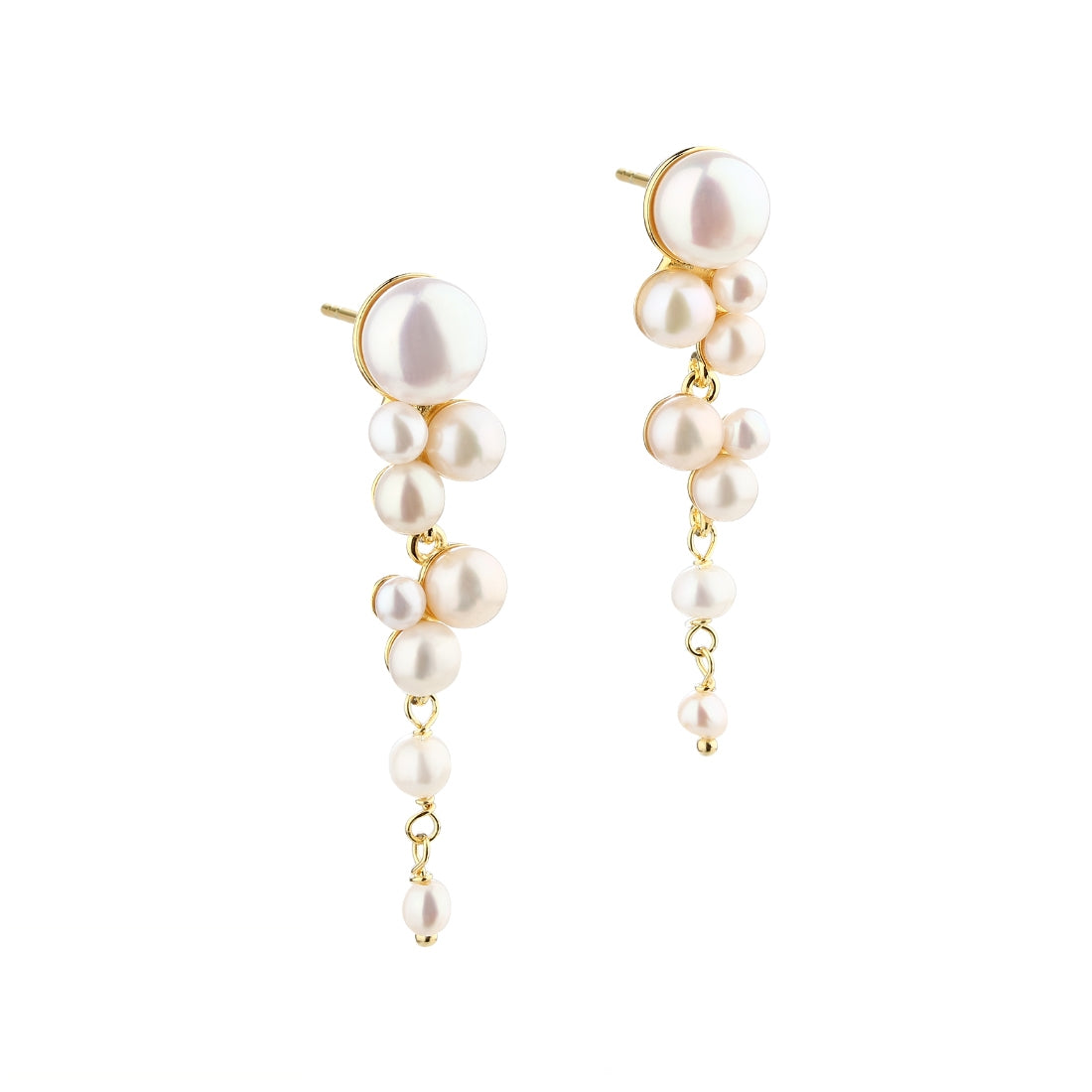 Aqua Dulce Bubbels lange ørestikker ii forgyldt sølv 5450