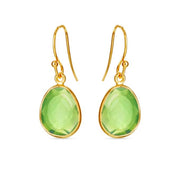 Susanne Friis Bjørner Forgyldt Ørehæng med 11x13mm Peridot Krystal 5568-2-200