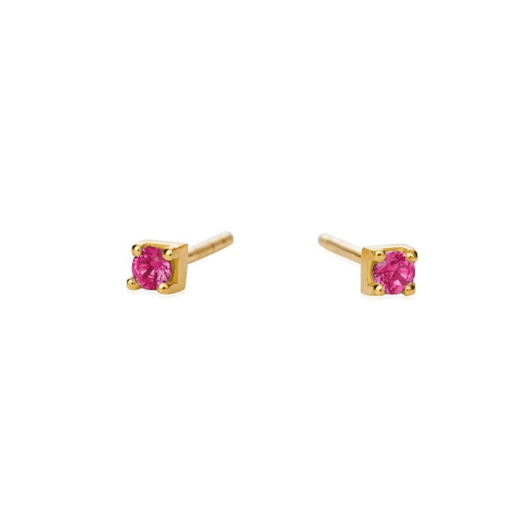 Susanne Friis Bjørner 3mm Ørestik med Pink Zirkonia 5637-2-181