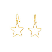 Susanne Friis Bjørner Forgyldt Ørehæng Stjerne i hamret overflade 5735-2-20