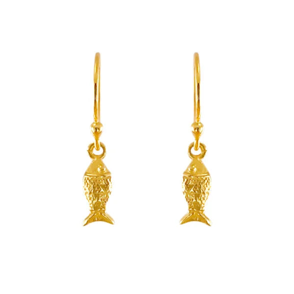 Susanne Friis Bjørner Forgyldt Ørehæng med Fisk 5738-2-10