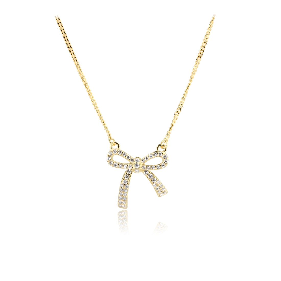 Aqua Dulce Elegant bow halskæde i forgyldt sølv 5817