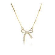 Aqua Dulce Elegant bow halskæde i forgyldt sølv 5817