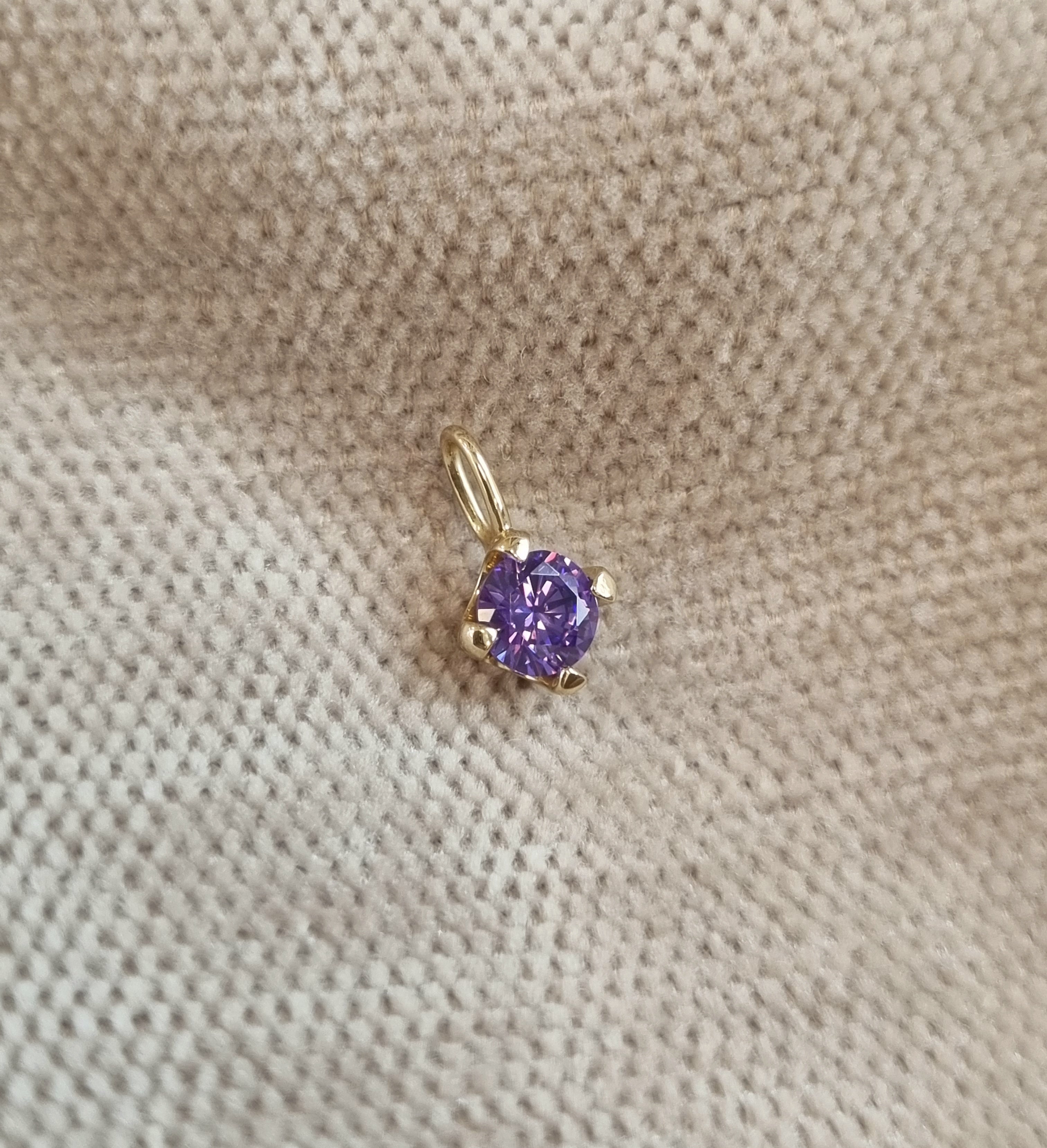 Bidstrup 14kt Solitaire Vedhæng med 5mm Lilla Zirkonia