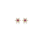 Støvring Design 8kt Guld Ørestik med Rubin og Zirkonia 60117007