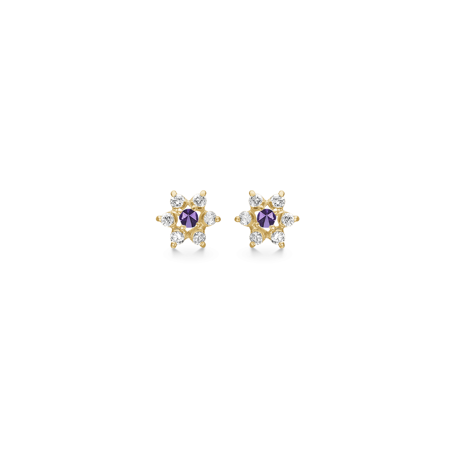 Støvring Design 8kt Guld Ørestik med Ametyst og Zirkonia 60117008