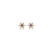 Støvring Design 8kt Guld Ørestik med Ametyst og Zirkonia 60117008