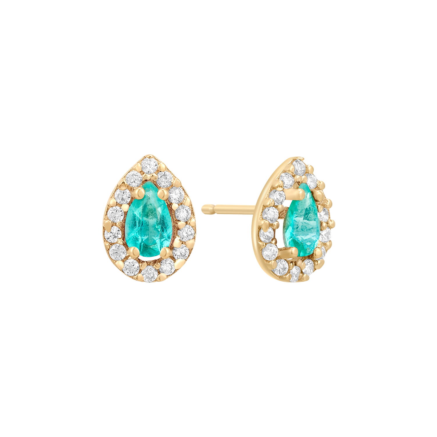 Støvring Design 8kt Guld Ørestik med lyseblå Topas og Zirkonia 60117022