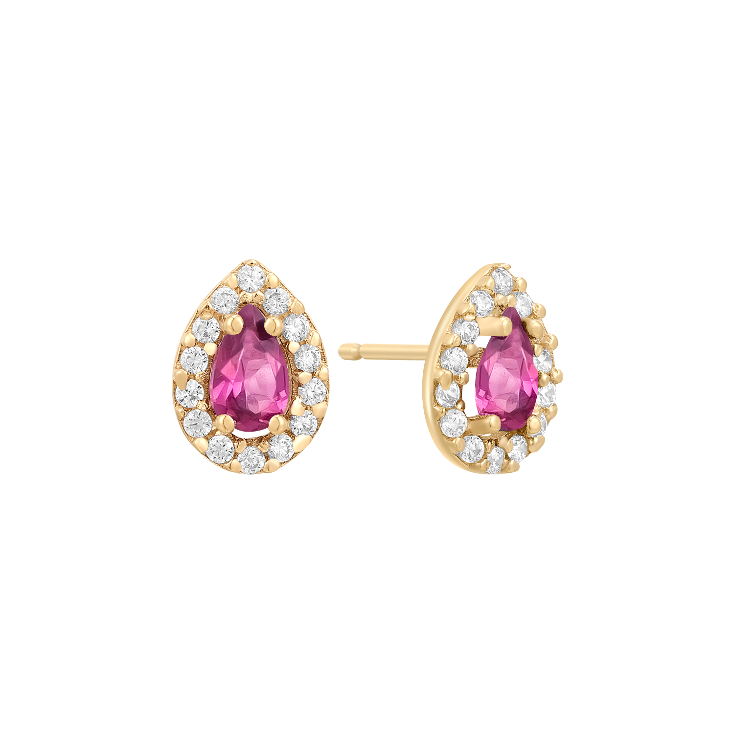 Støvring Design 8kt Guld Ørestik med Ametyst og Zirkonia 60117023