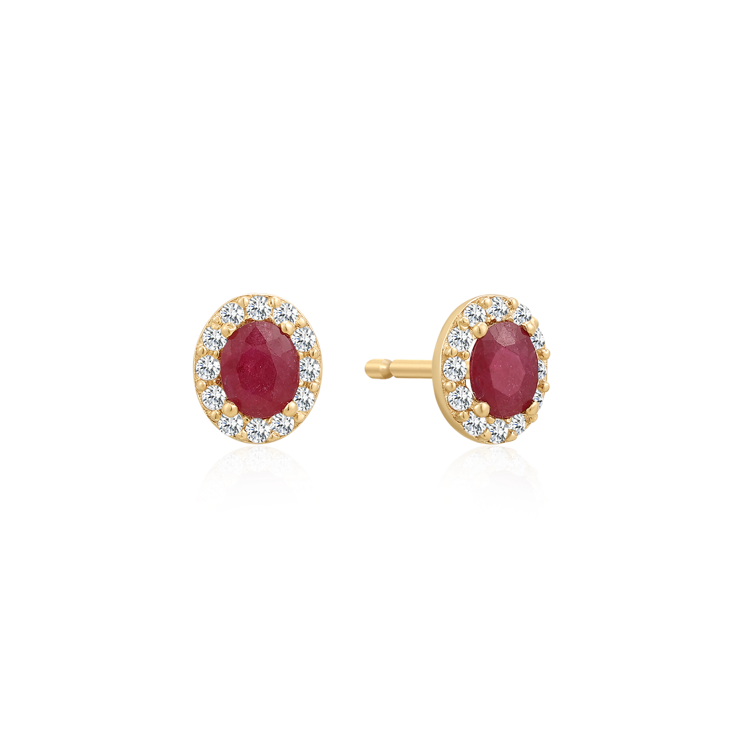 Støvring Design 8kt Guld Ørestik med Rubin og Zirkonia 60117024