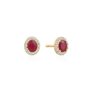 Støvring Design 8kt Guld Ørestik med Rubin og Zirkonia 60117024