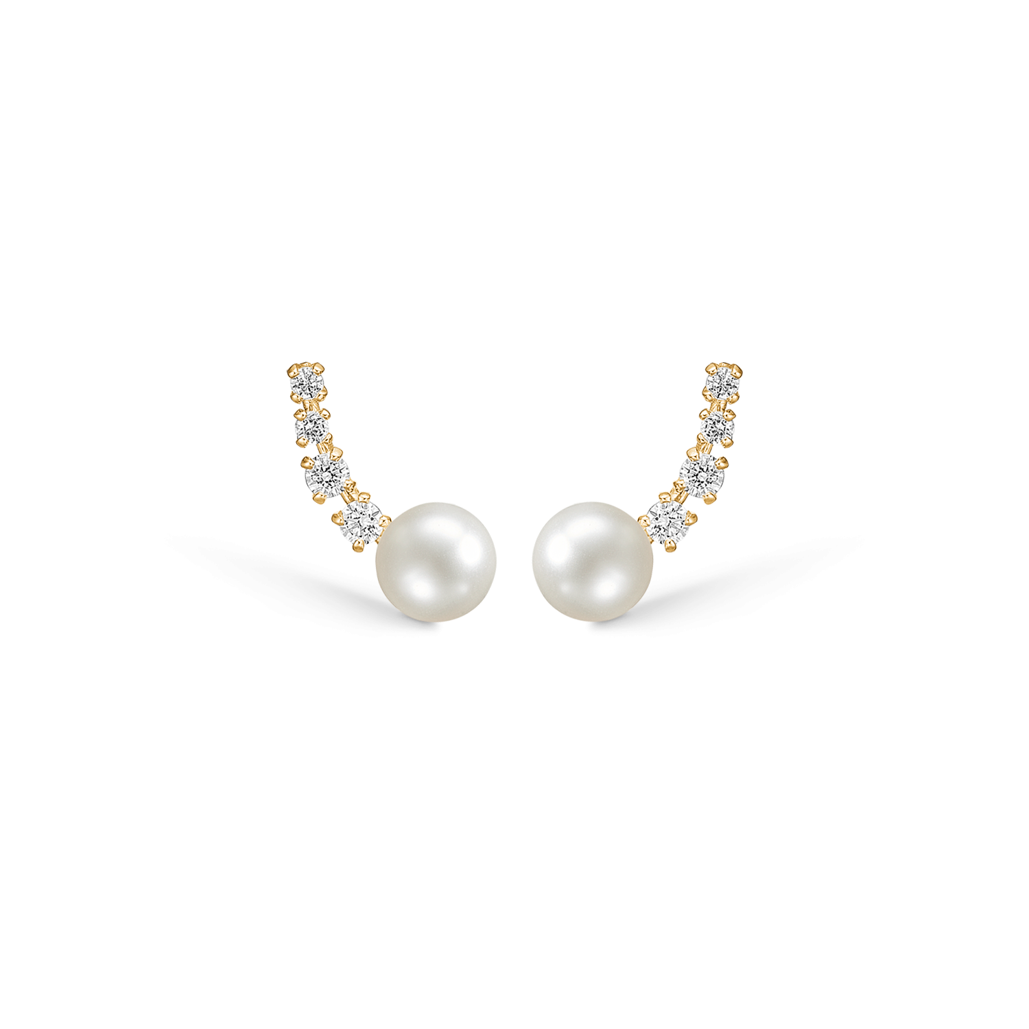 Støvring Design 8kt Guld Ørestik med Perle og Zirkonia 60117903