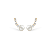 Støvring Design 8kt Guld Ørestik med Perle og Zirkonia 60117903