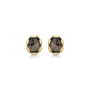 Støvring Design 8kt Guld Ørestik med Oval Røgkvarts 60165007