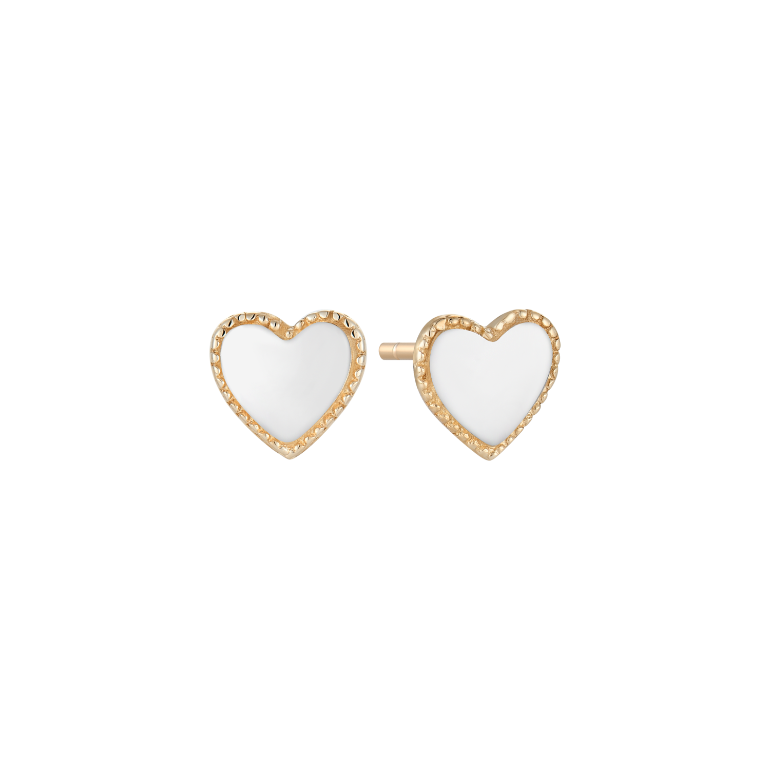 Støvring Design 8kt Guld Ørestik med Rhodineret Hjerte 60166986