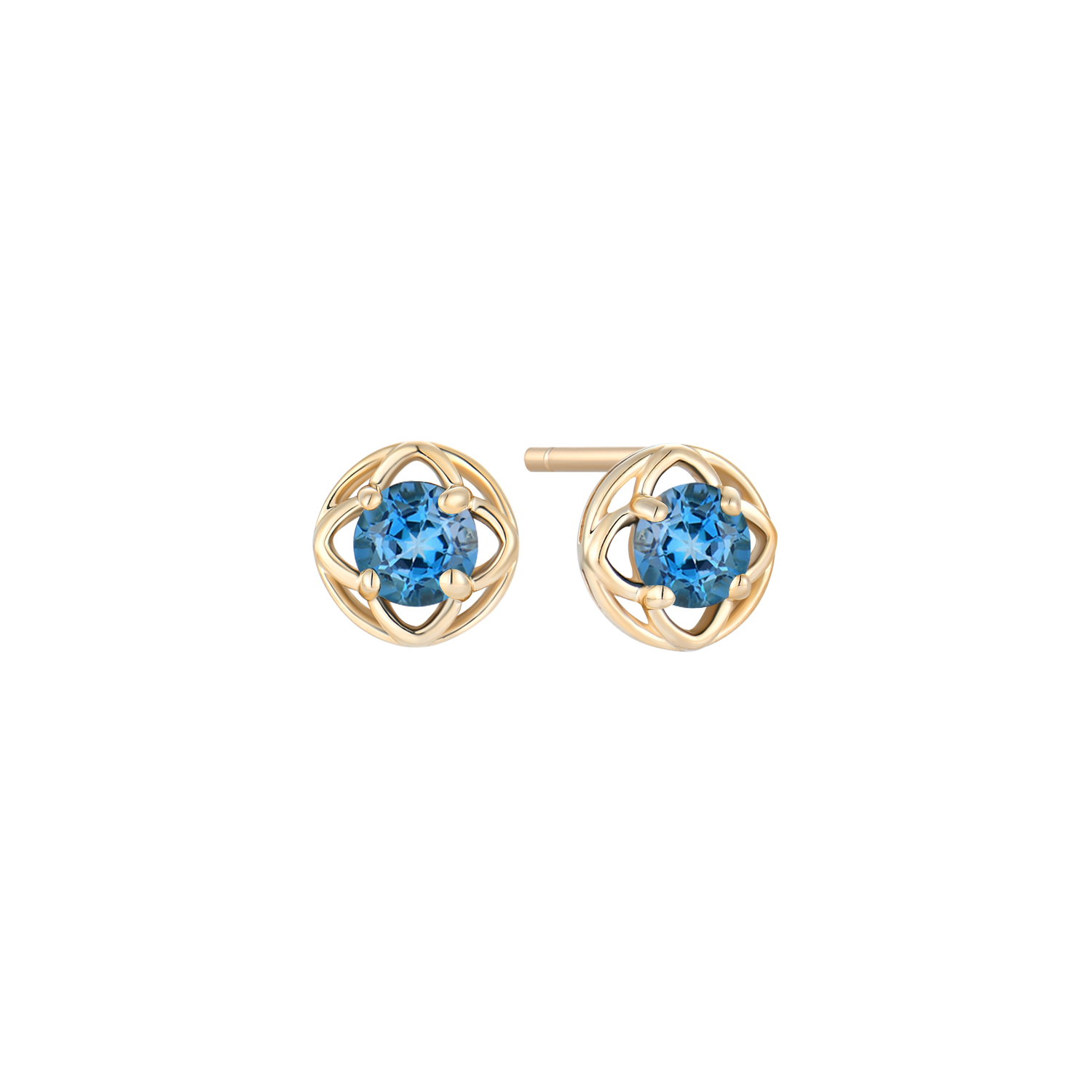 Støvring Design 8kt Guld Ørestik med London Blå Topas 60205069