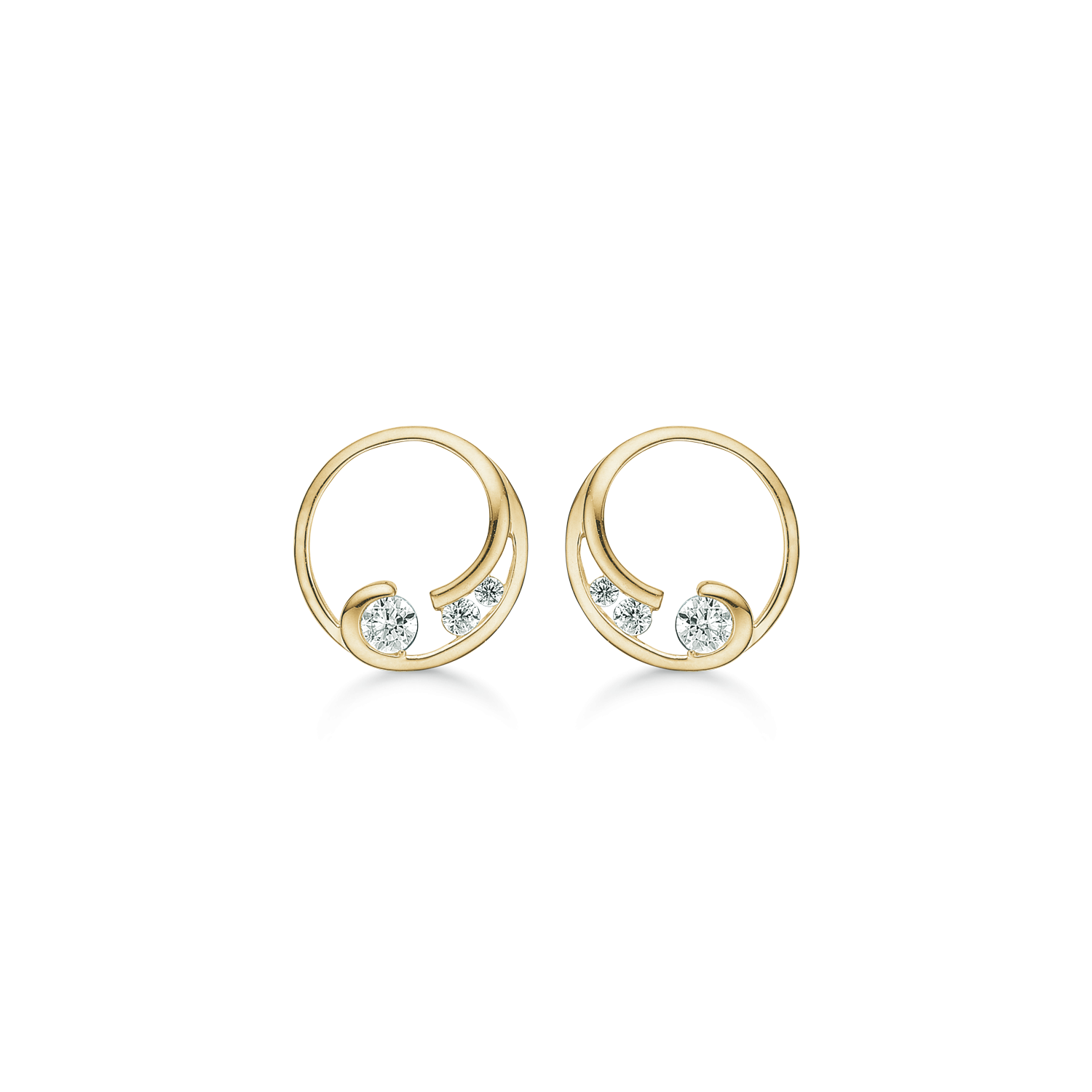 Støvring Design 8kt Guld Ørestik Cirkel med Zirkonia 60237041