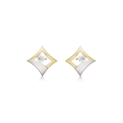 Støvring Design 8kt Guld og Hvidgulds Ørestik med Zirkonia 60237042