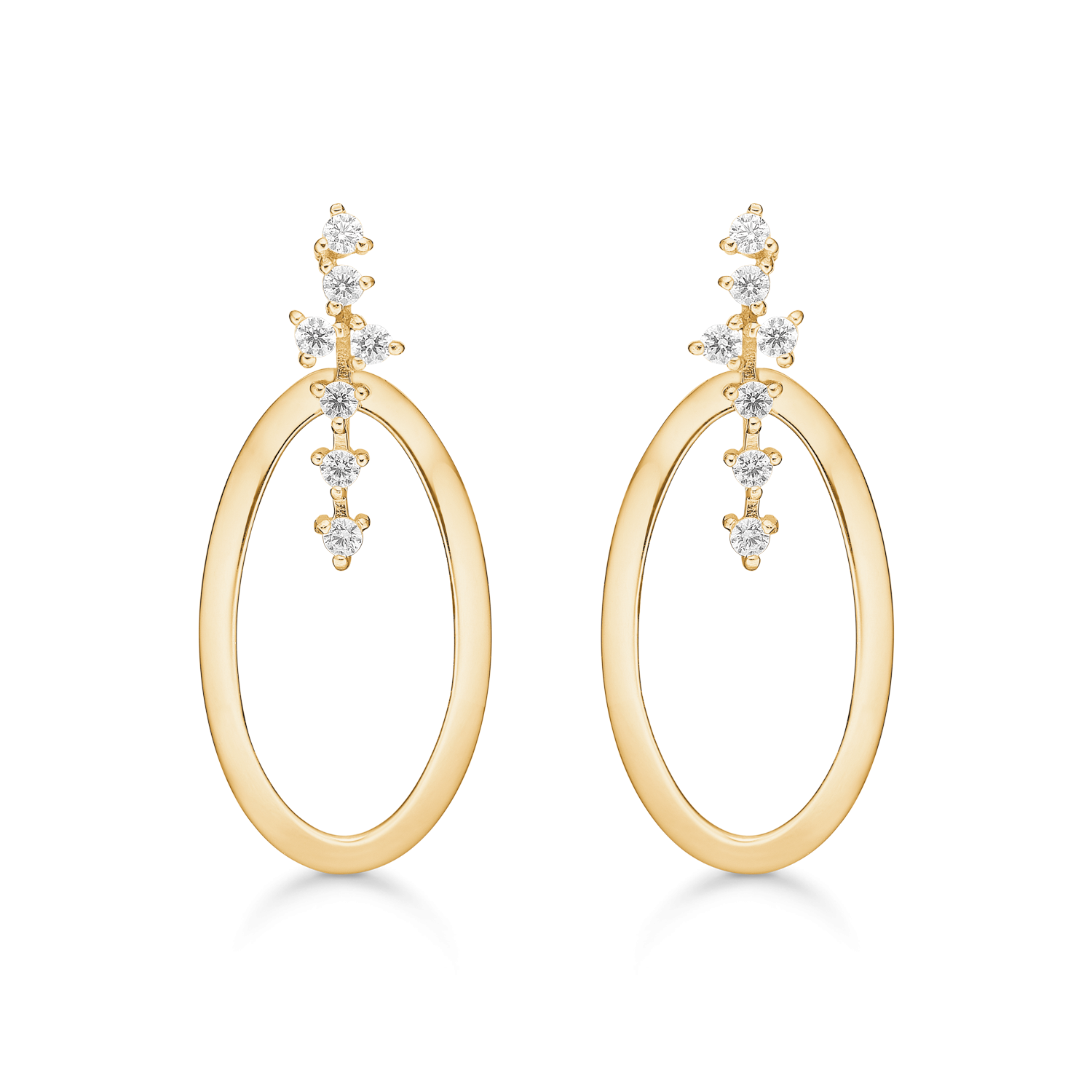 Støvring Design 8kt Guld Oval Ørestik med Zirkonia 60237045